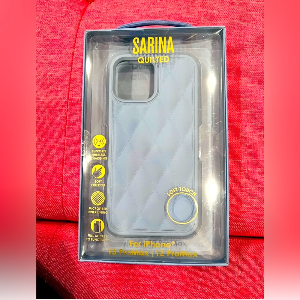 Sarina Quilted Case for iPhone 12/13 Pro max soft touch Support Wireless Charge